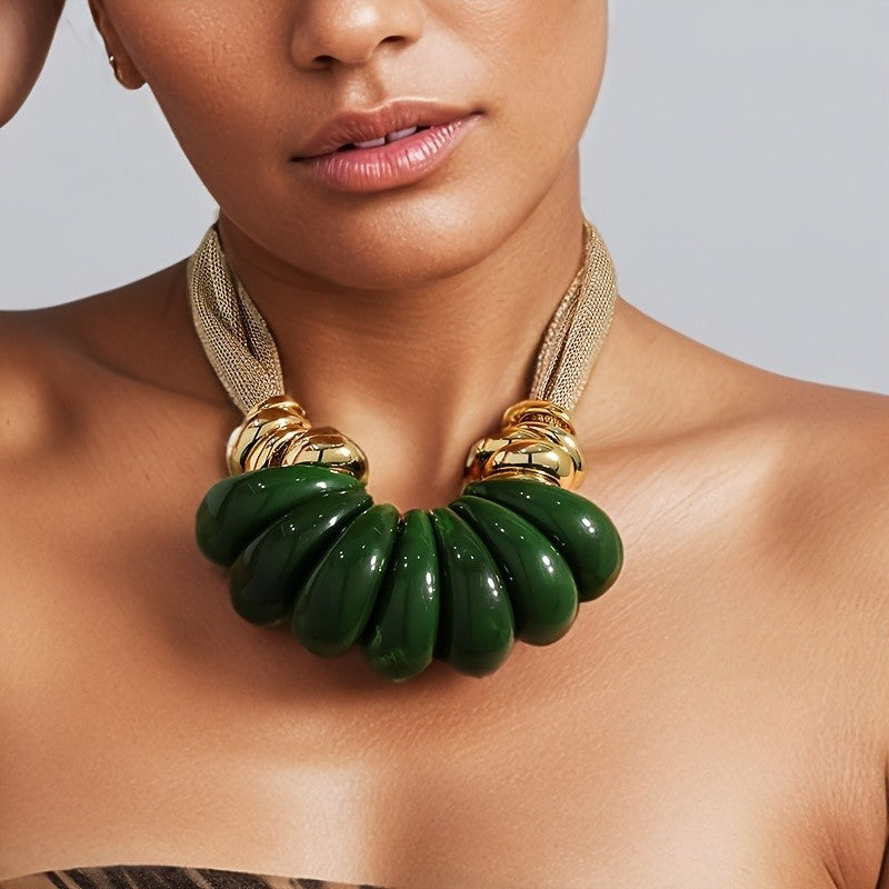 Classy Multicolor Stone Statement Necklace