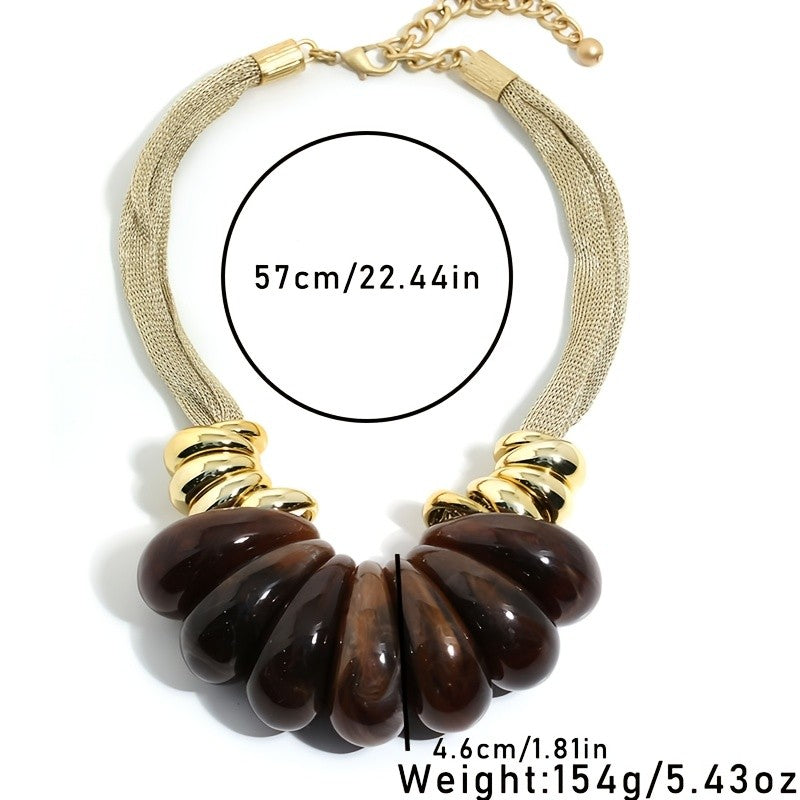 Classy Multicolor Stone Statement Necklace