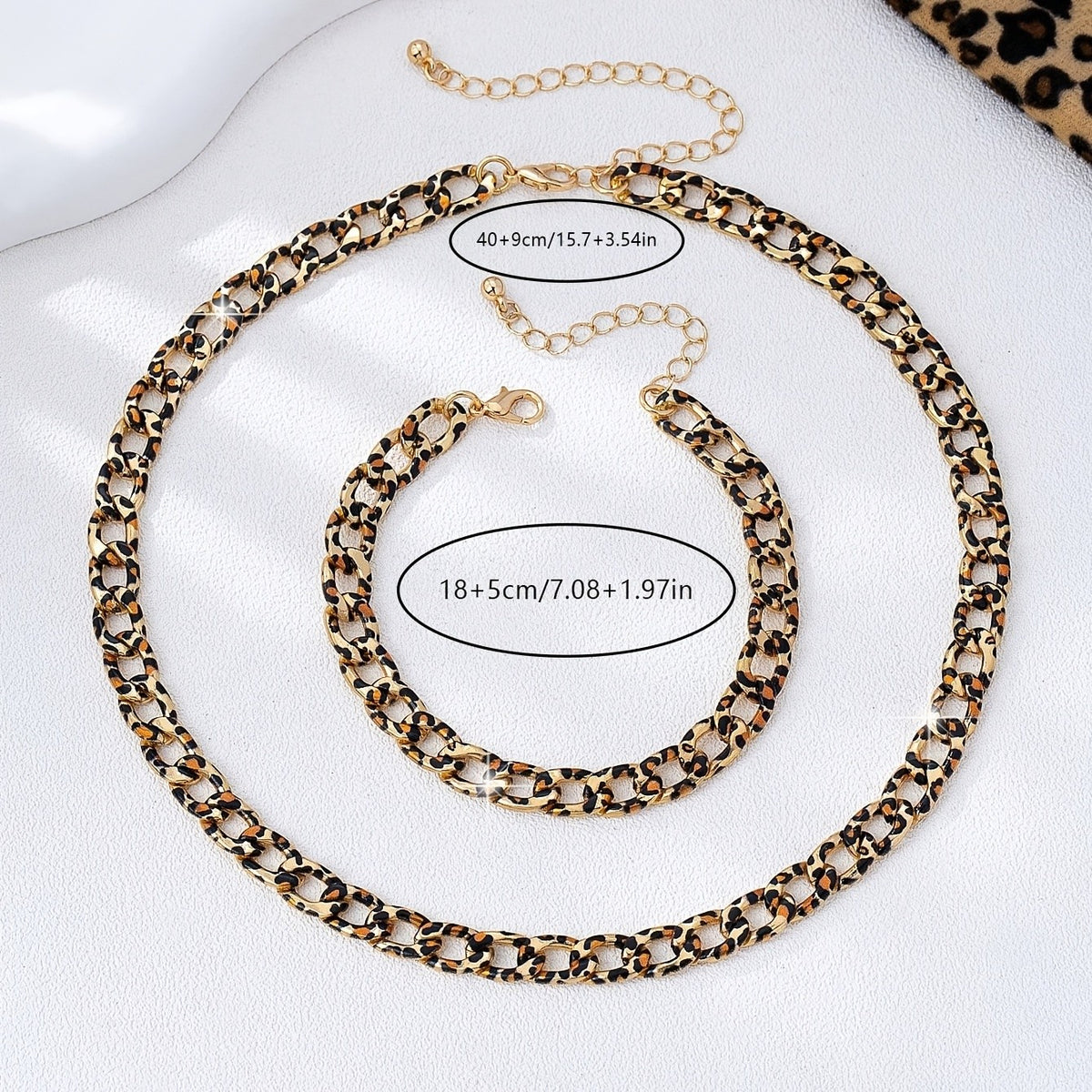 Classy Leopard Print Chain Set