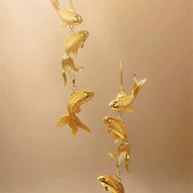 18k Vintage Koi Fish Earrings