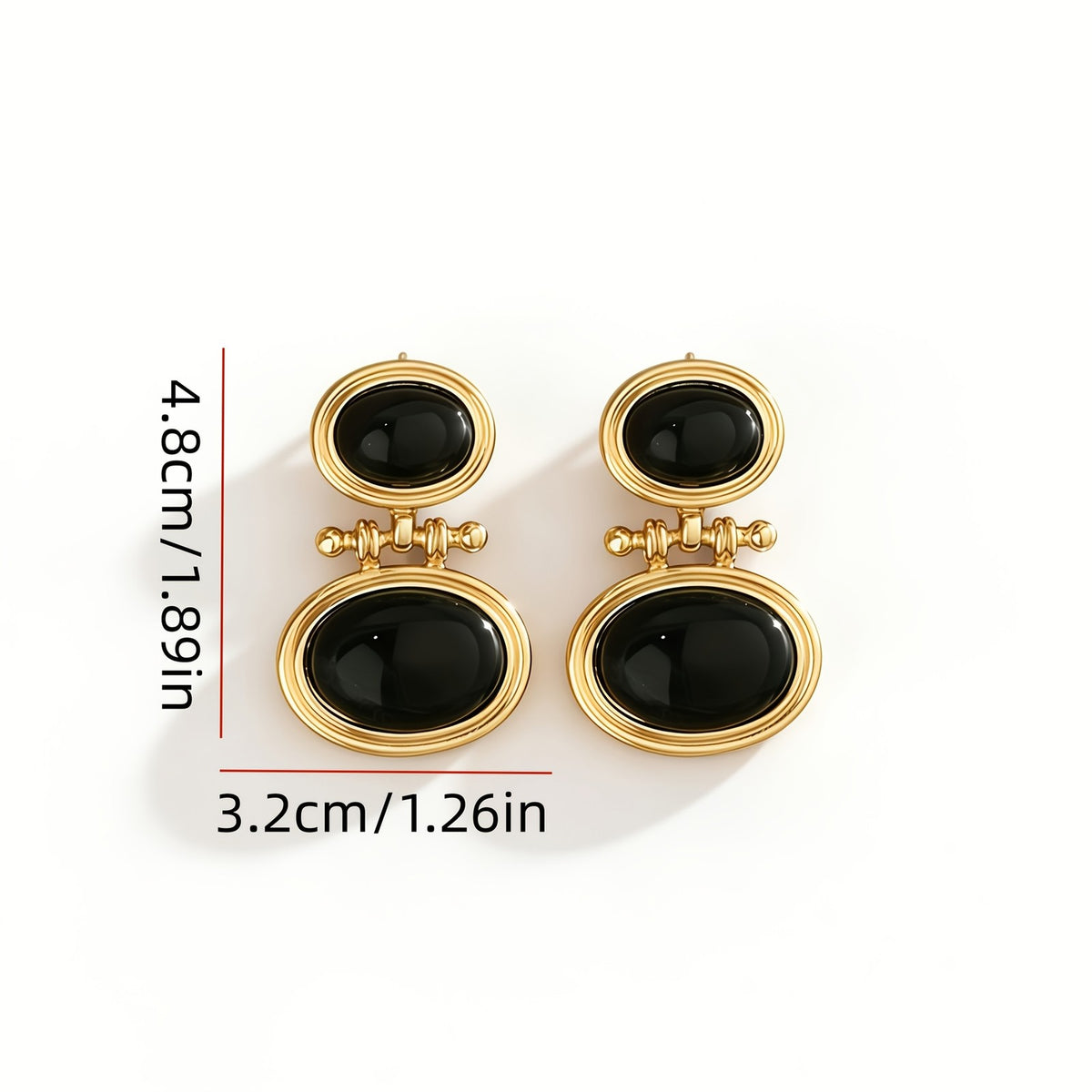 Classy Black Oval Drop Earrings