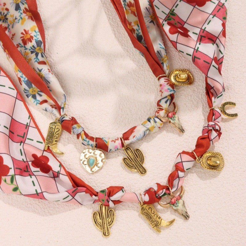 Boho Western Scarf Necklace