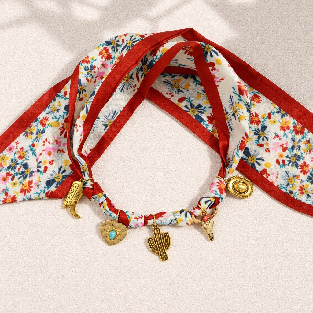 Boho Western Scarf Necklace