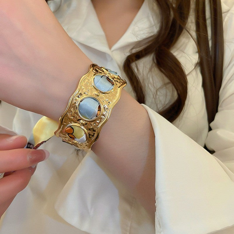 Boho Woven Scarf Cuff Bracelet