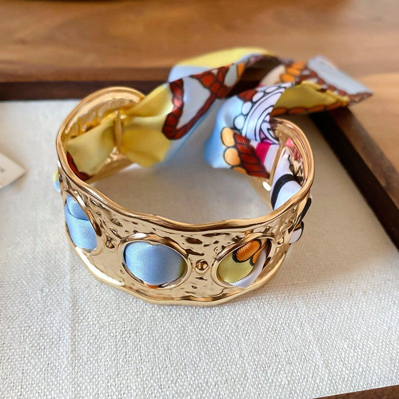 Boho Woven Scarf Cuff Bracelet