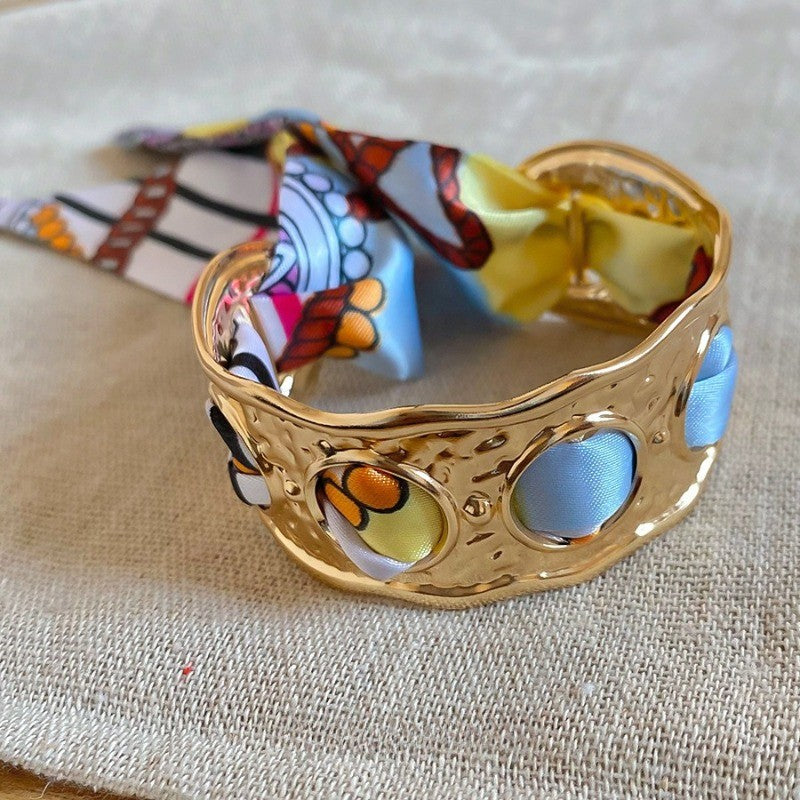 Boho Woven Scarf Cuff Bracelet