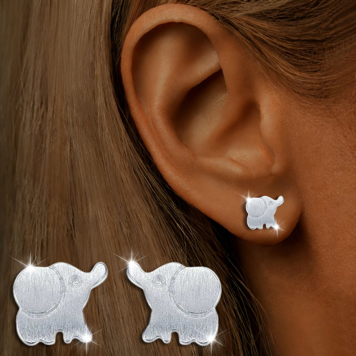 Dainty Elephant Stud Earrings