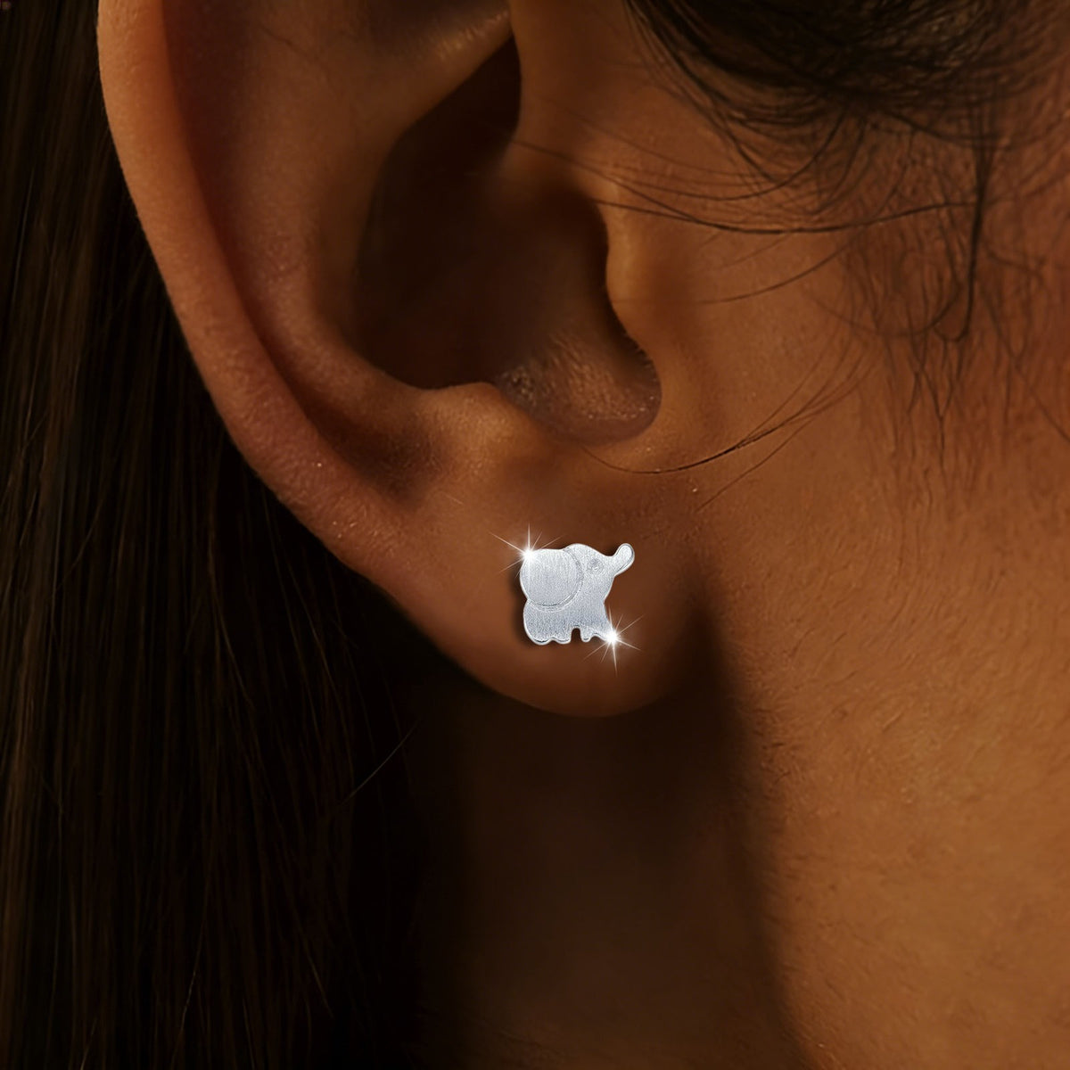 Dainty Elephant Stud Earrings