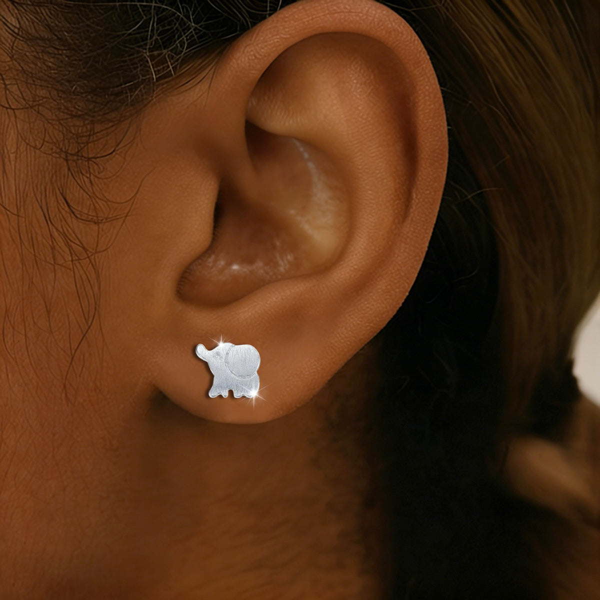 Dainty Elephant Stud Earrings