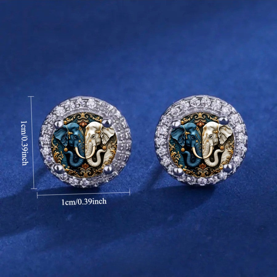 Elegant Elephant Stud Earrings