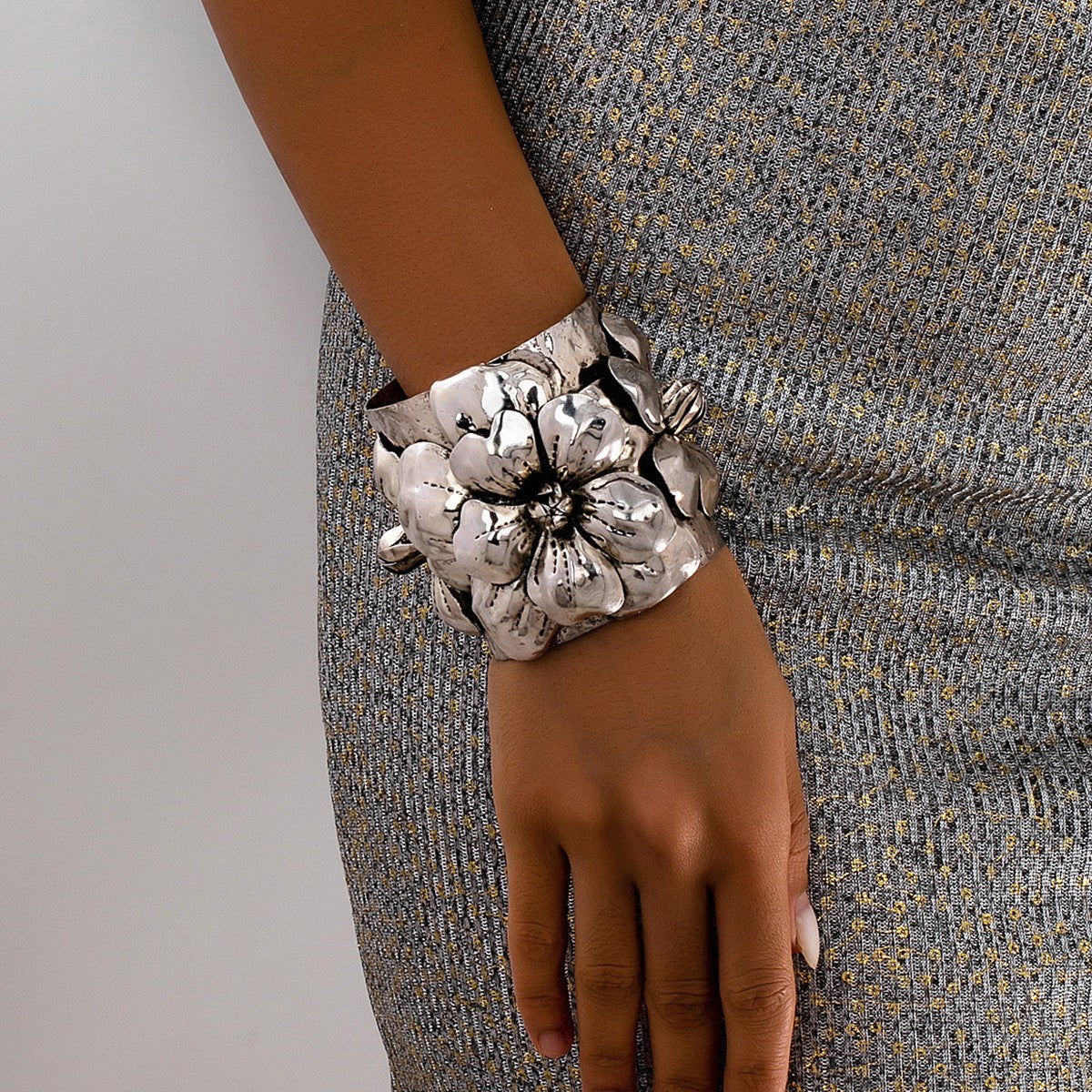Vintage Boho Floral Cuff Bracelet
