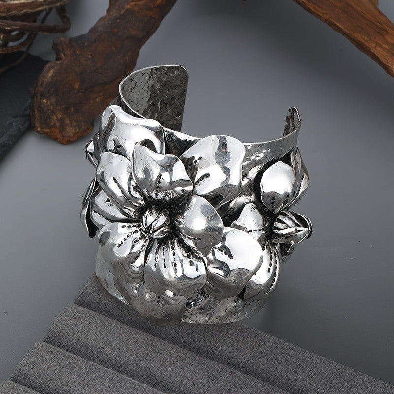 Vintage Boho Floral Cuff Bracelet