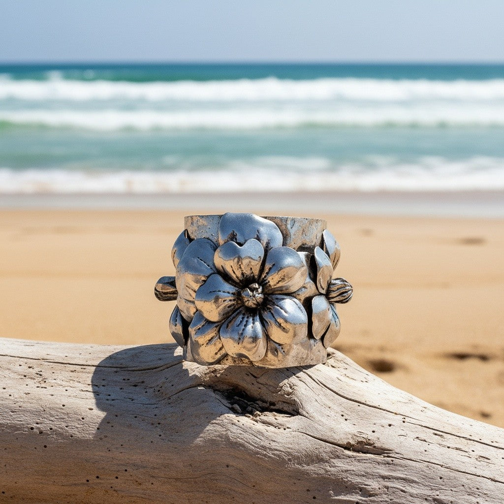 Vintage Boho Floral Cuff Bracelet