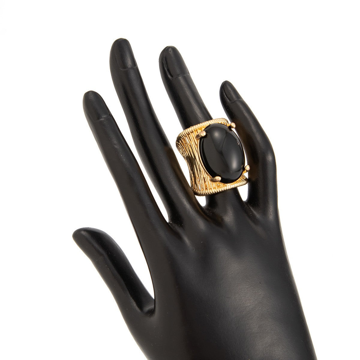Vintage Textured Resin Wide Band Ring