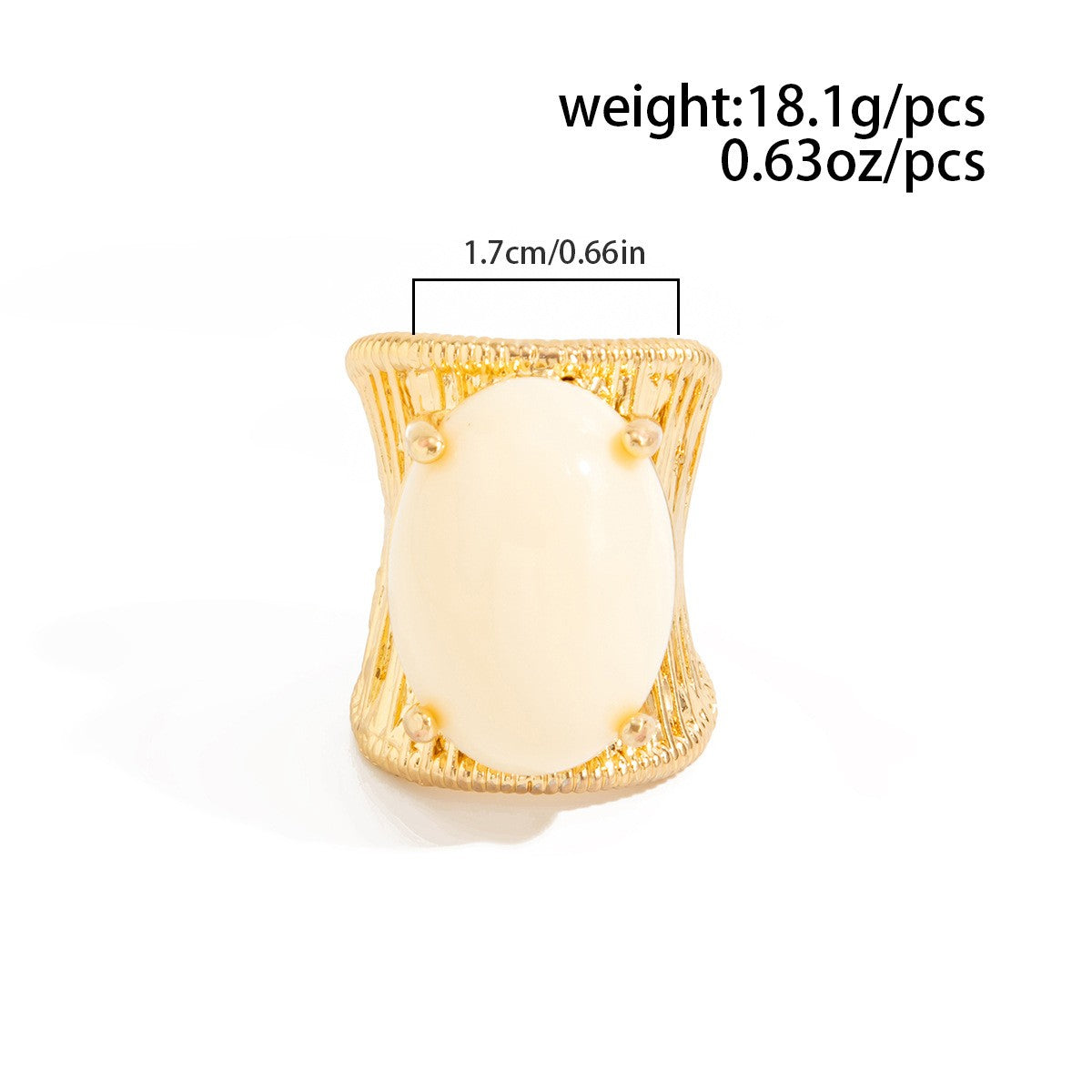 Vintage Textured Resin Wide Band Ring