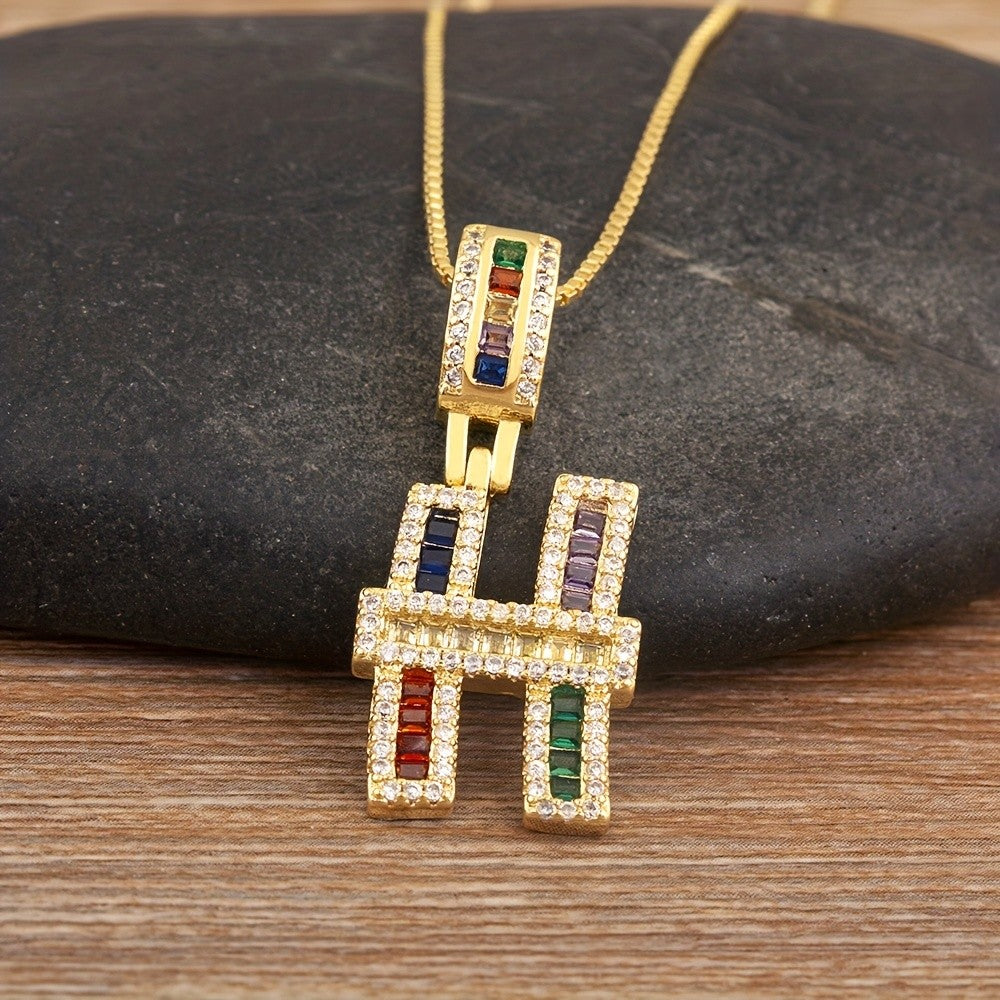 Classy Rainbow Initial Letter Necklace