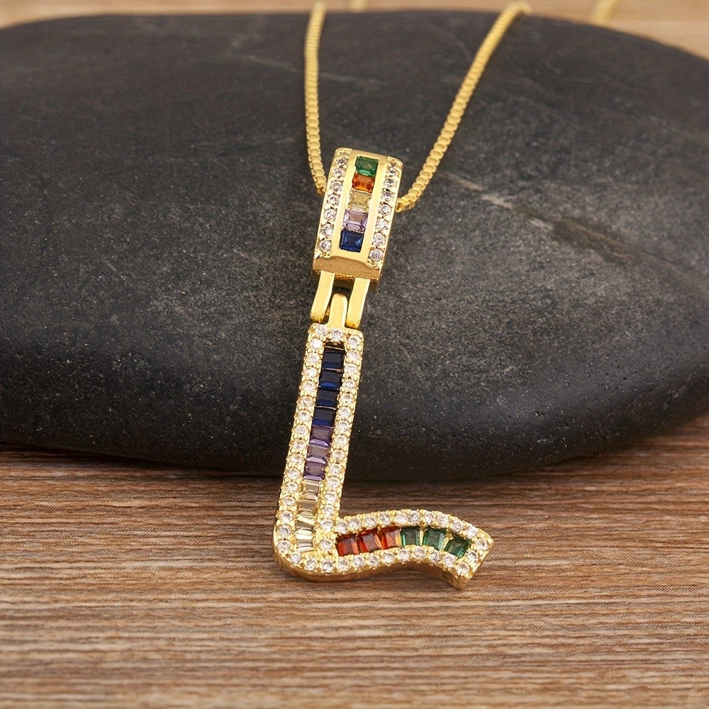Classy Rainbow Initial Letter Necklace