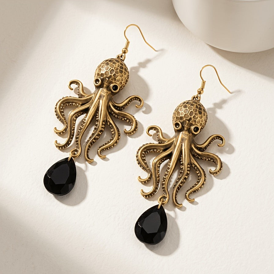 Vintage Octopus Drop Earrings