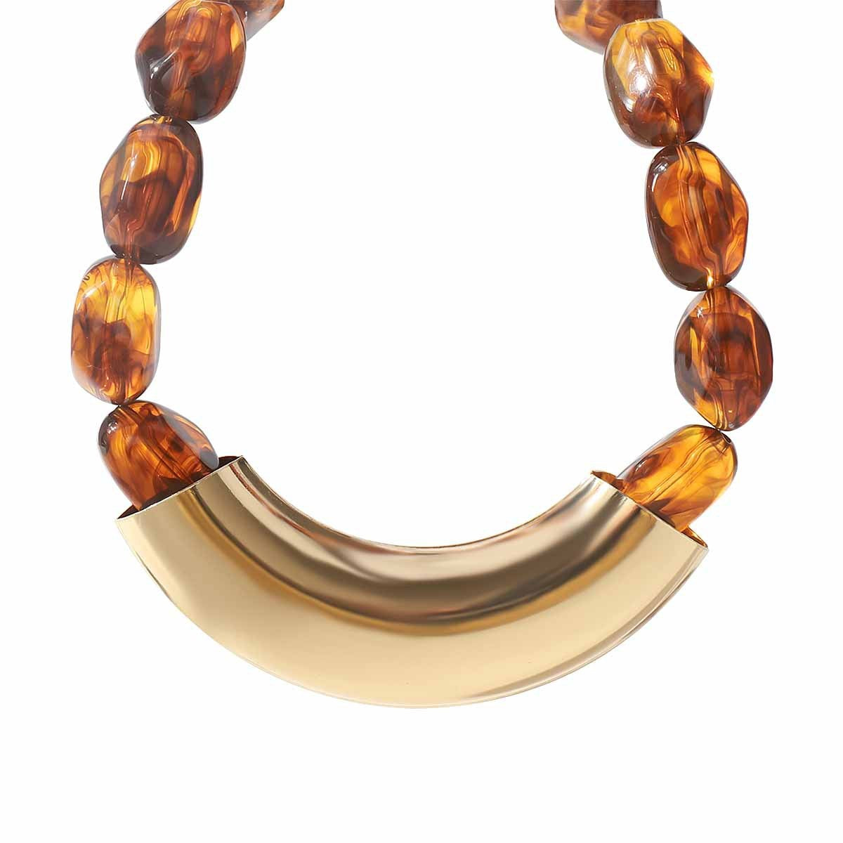 Classy Amber Bead Collar Necklace