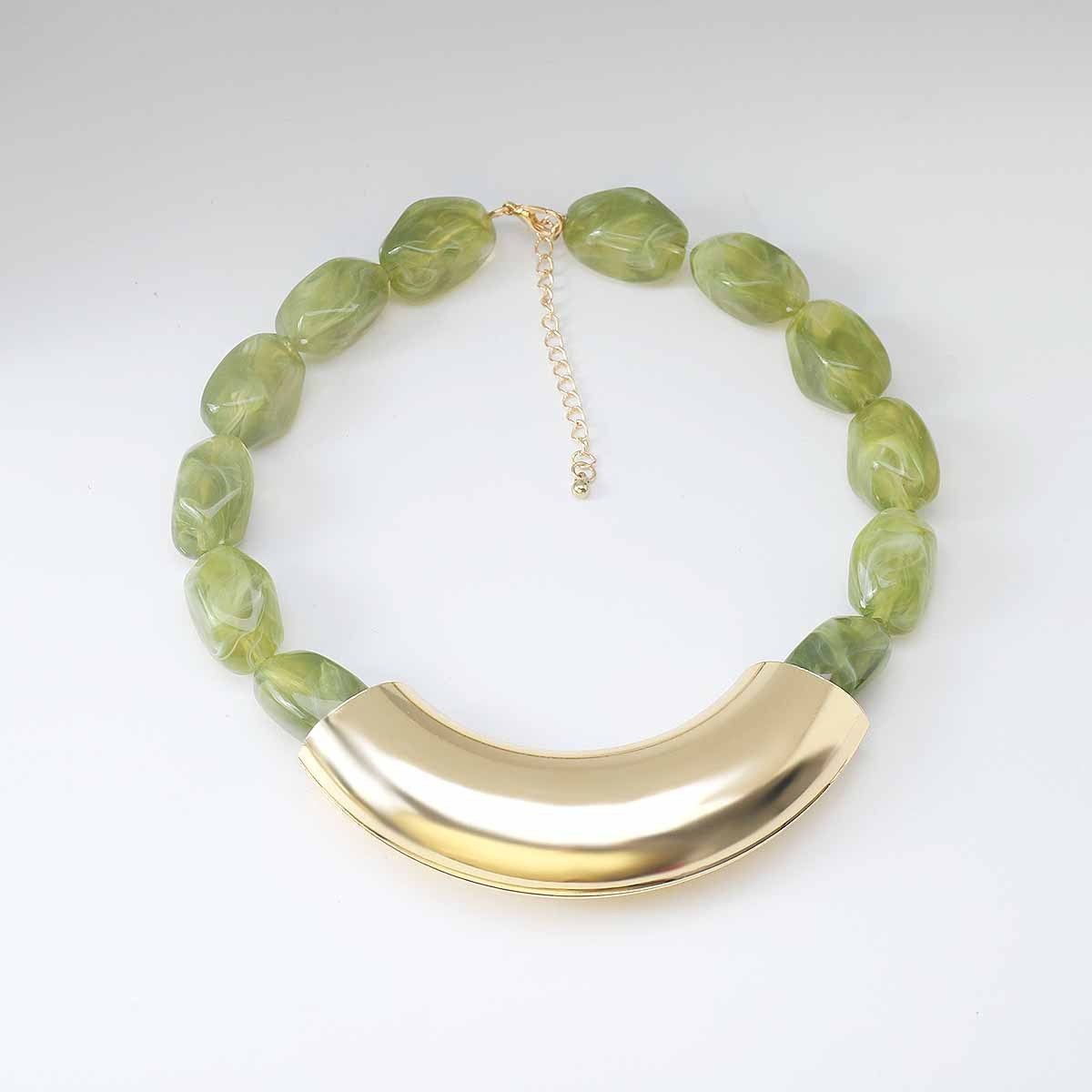 Classy Amber Bead Collar Necklace