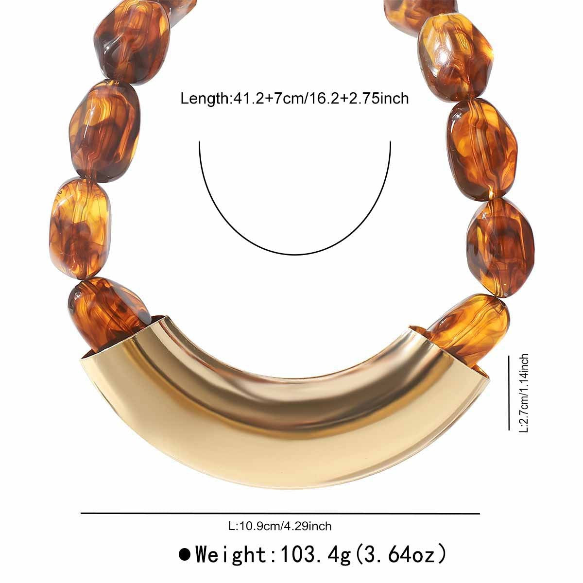 Classy Amber Bead Collar Necklace