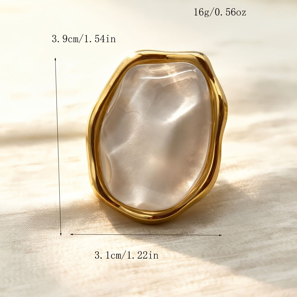 18k Vintage Irregular Resin Open Ring