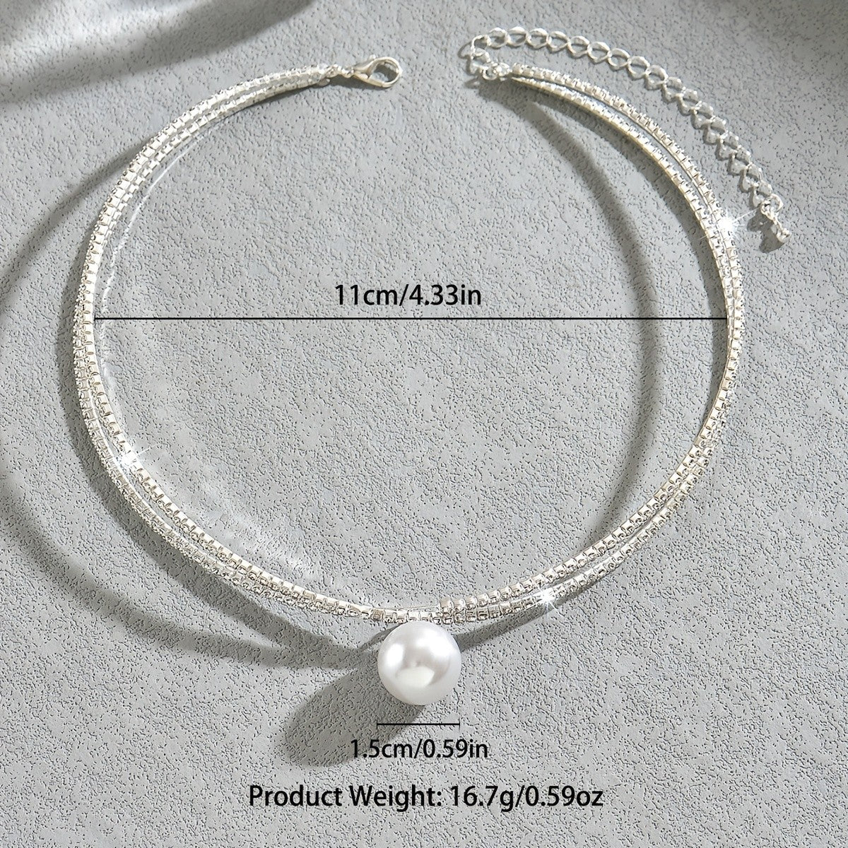 Dainty Double Row Pearl Choker Necklace