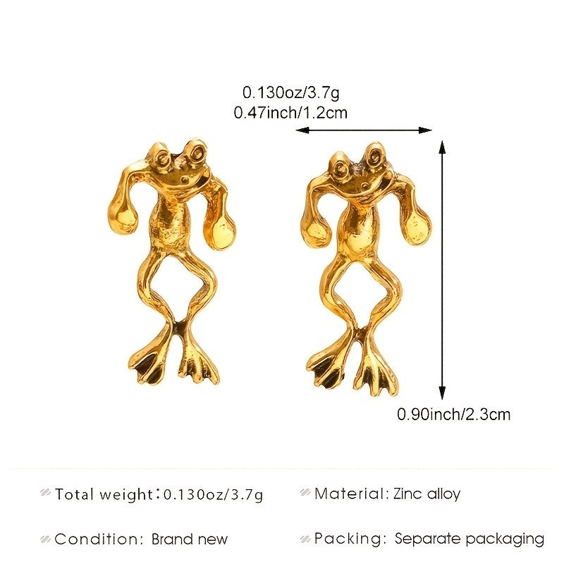 Classy 3D Frog Stud Earrings