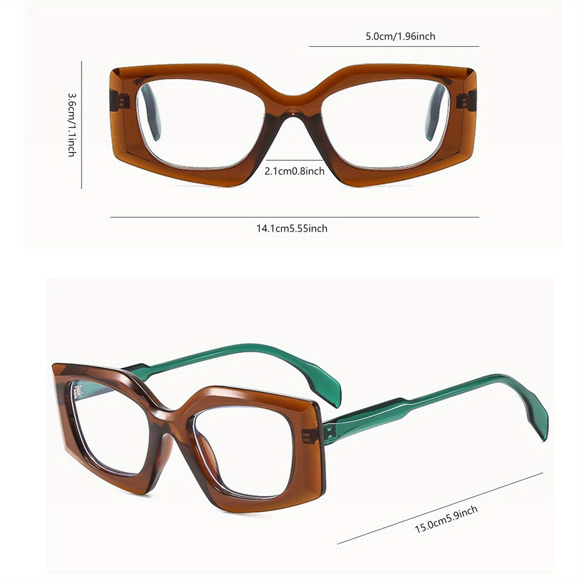 Chic Translucent Blue Square Reading Glasses