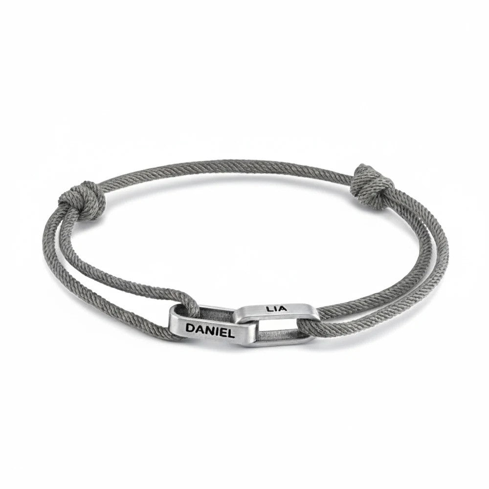 14k Romantic Custom Name Rope Bracelet