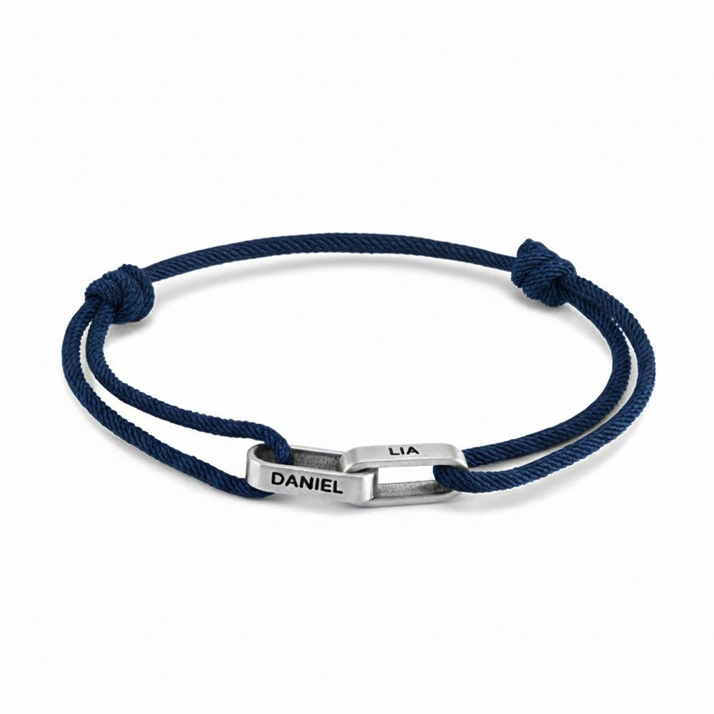 14k Romantic Custom Name Rope Bracelet