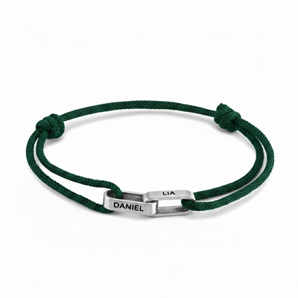 14k Romantic Custom Name Rope Bracelet