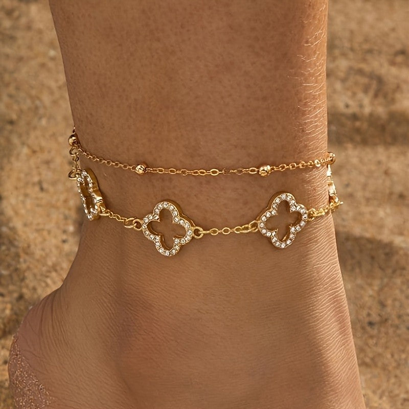 Dainty Hollow Clover Anklet