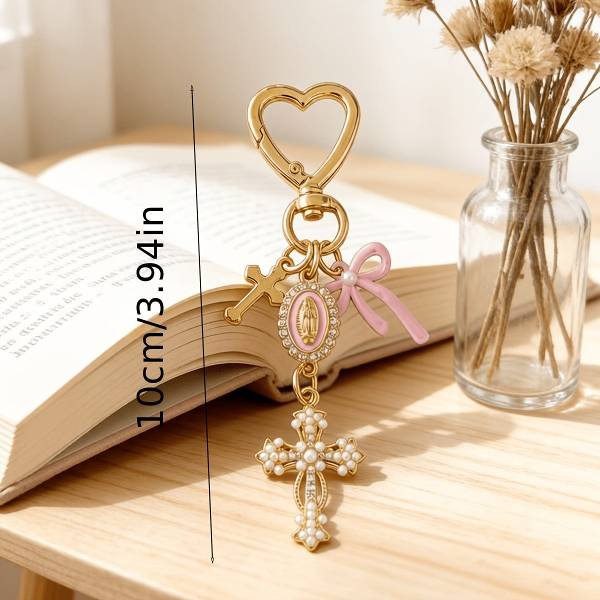 Romantic Pearl Cross Bag Charm
