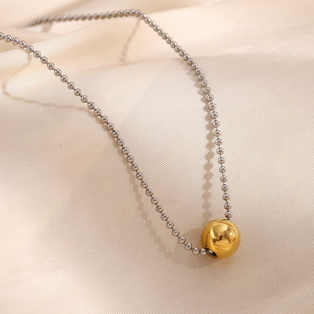 Elegant Two-Tone Sphere Bead Necklace