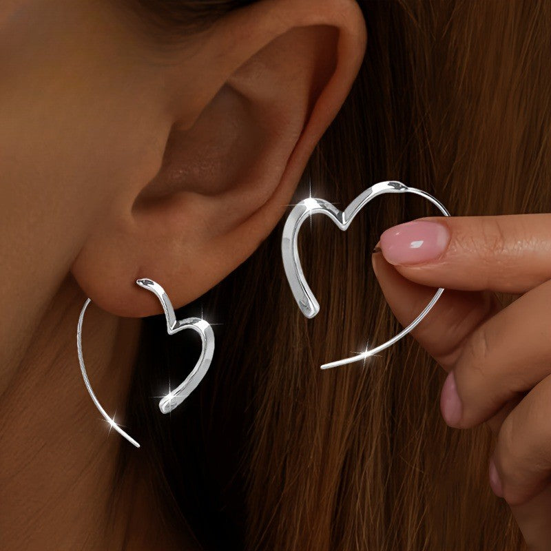 Dainty Open Heart Earrings