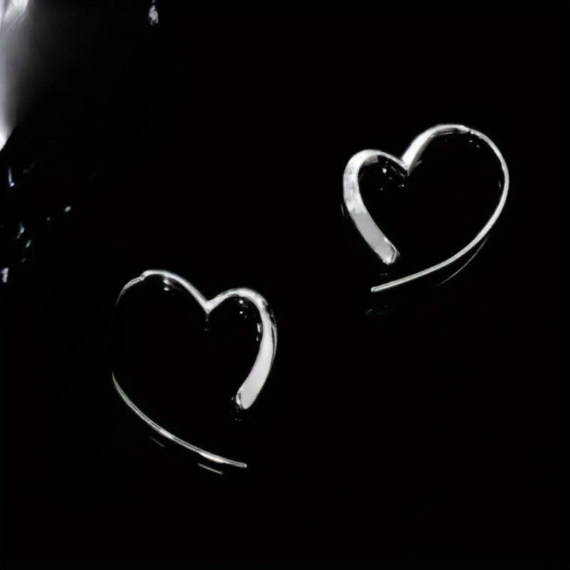 Dainty Open Heart Earrings