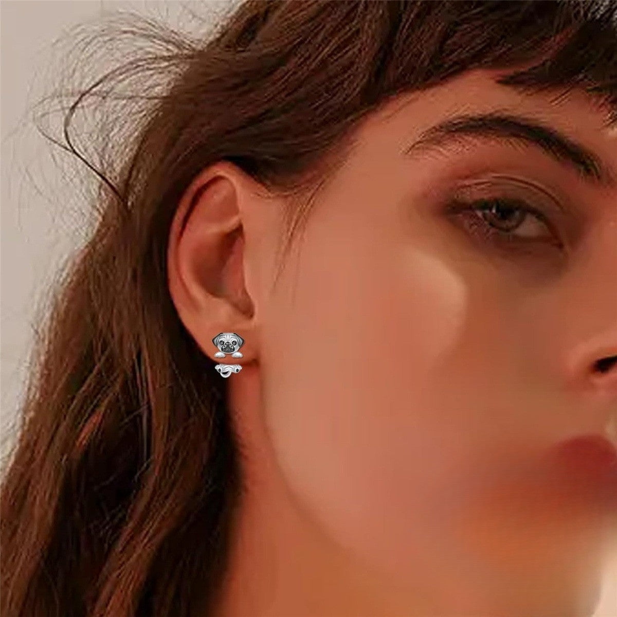 Whimsical Pug Dog Earring