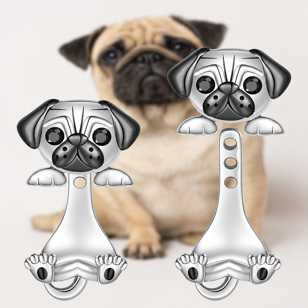 Whimsical Pug Dog Earring