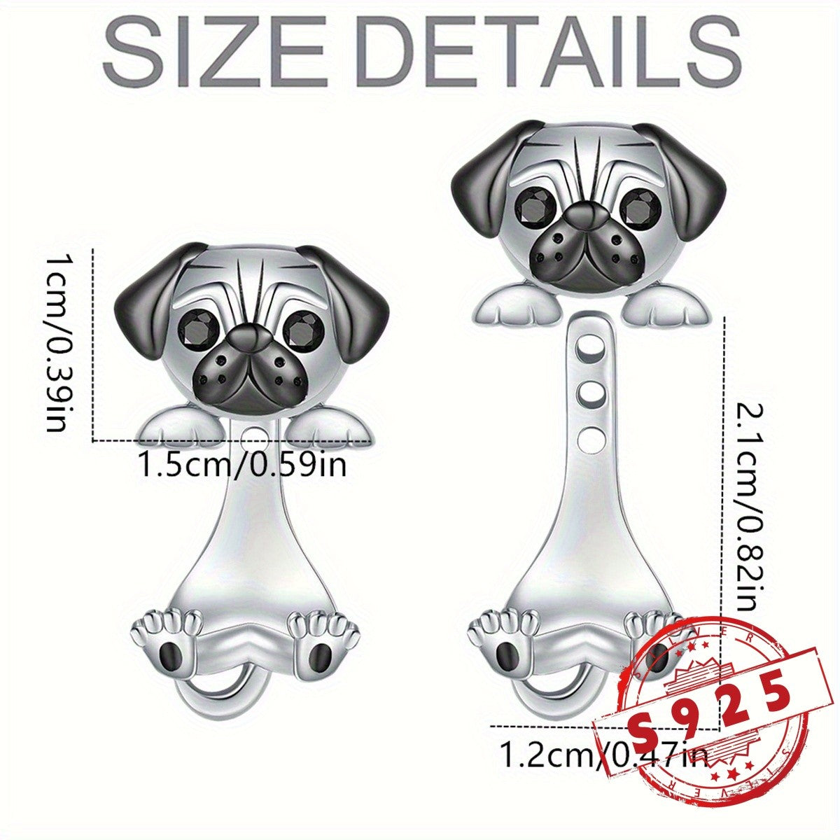 Whimsical Pug Dog Earring