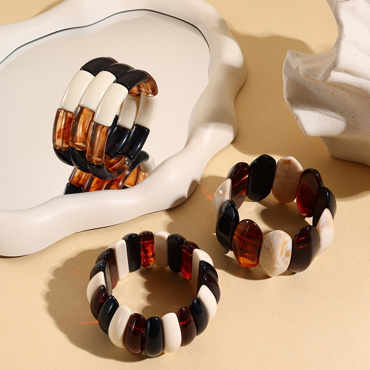 Classy Amber Block Resin Bracelet