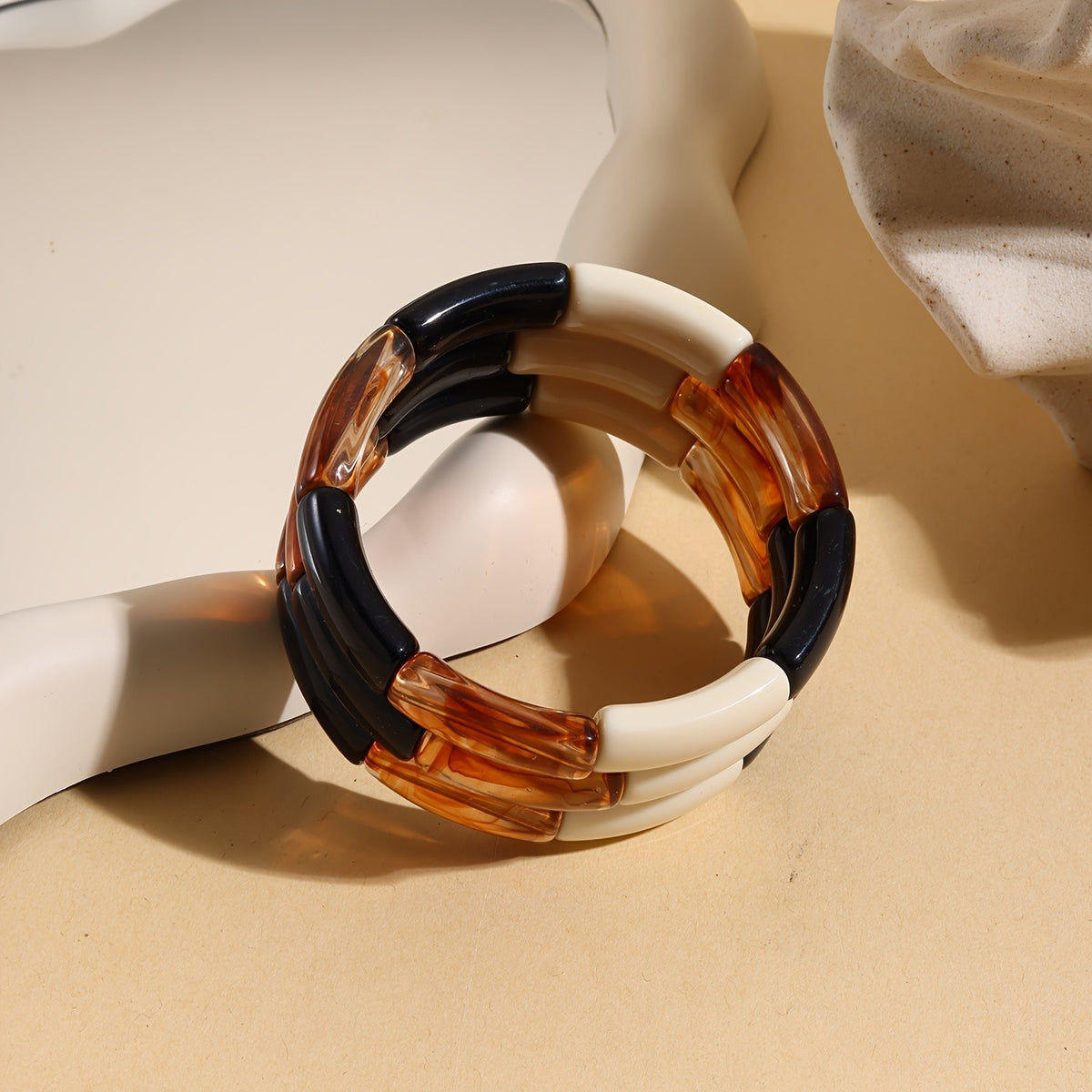 Classy Amber Block Resin Bracelet
