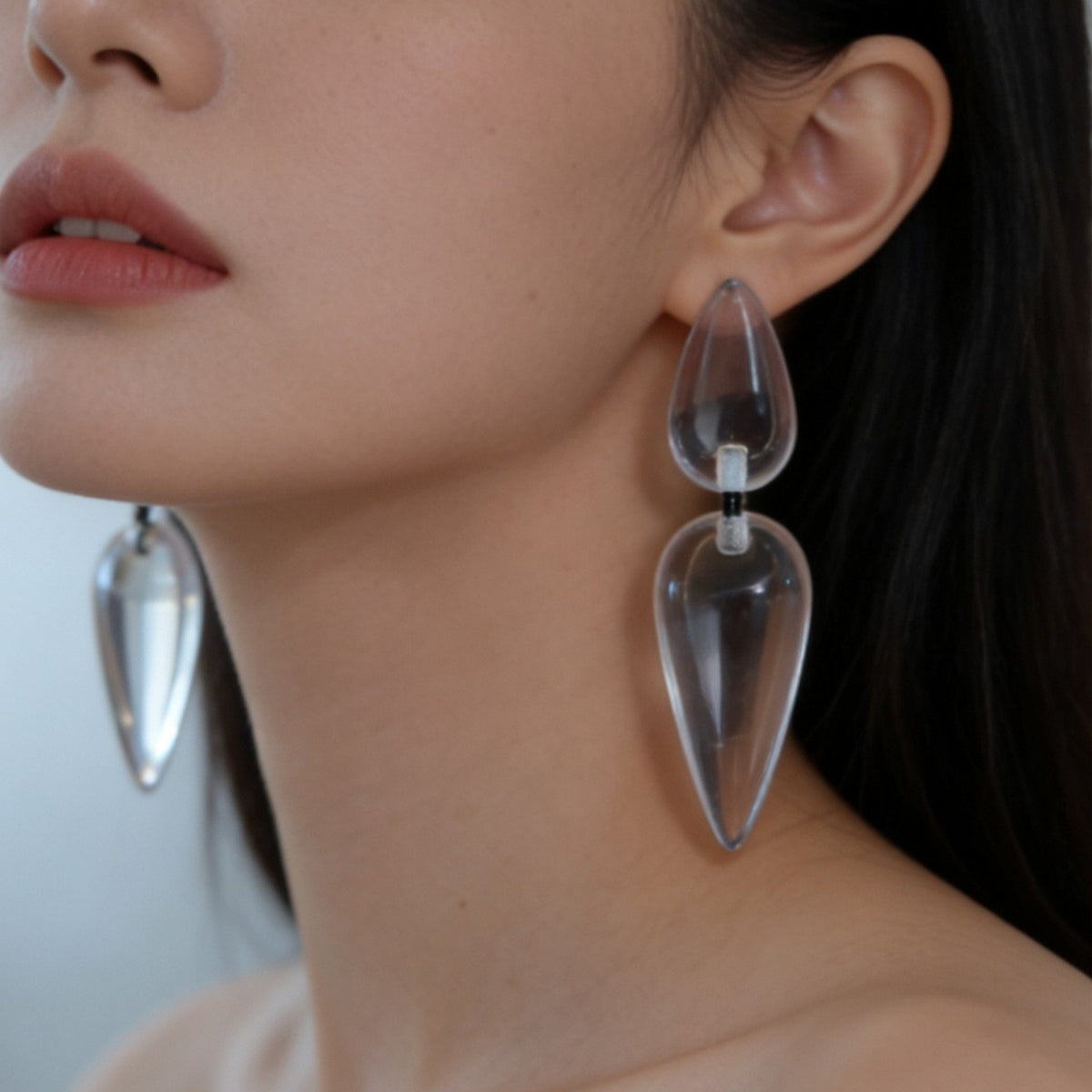 Classy Transparent Acrylic Teardrop Earrings