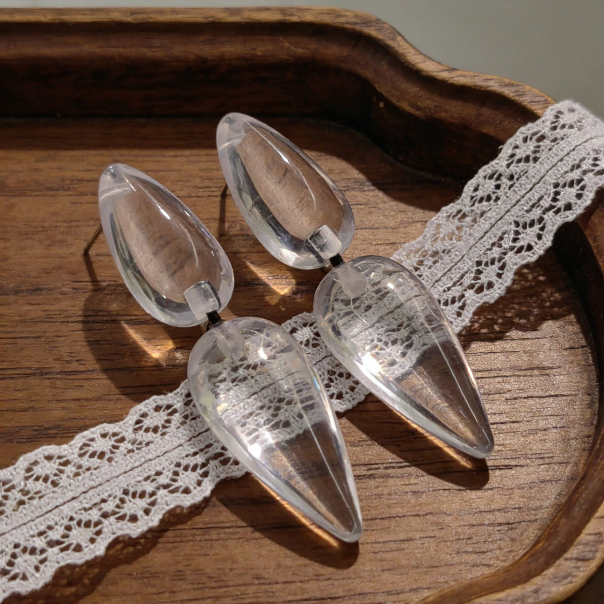 Classy Transparent Acrylic Teardrop Earrings