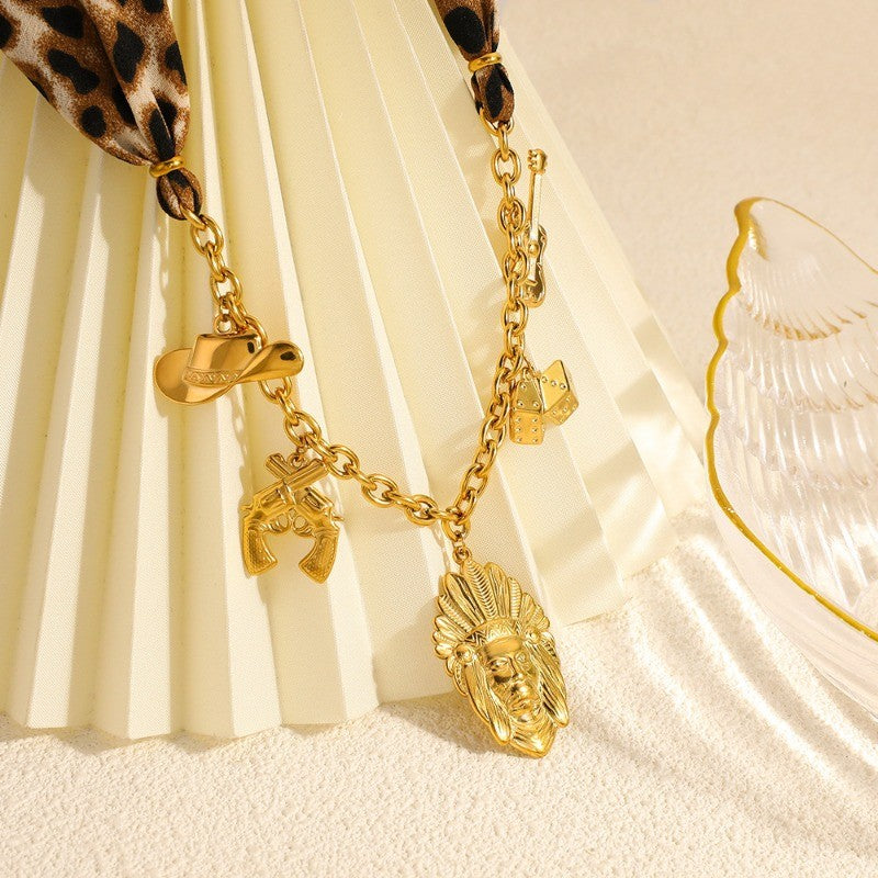 18k Boho Leopard Charm Necklace