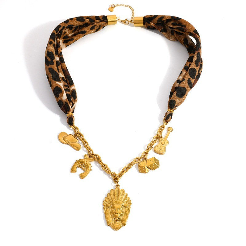 18k Boho Leopard Charm Necklace
