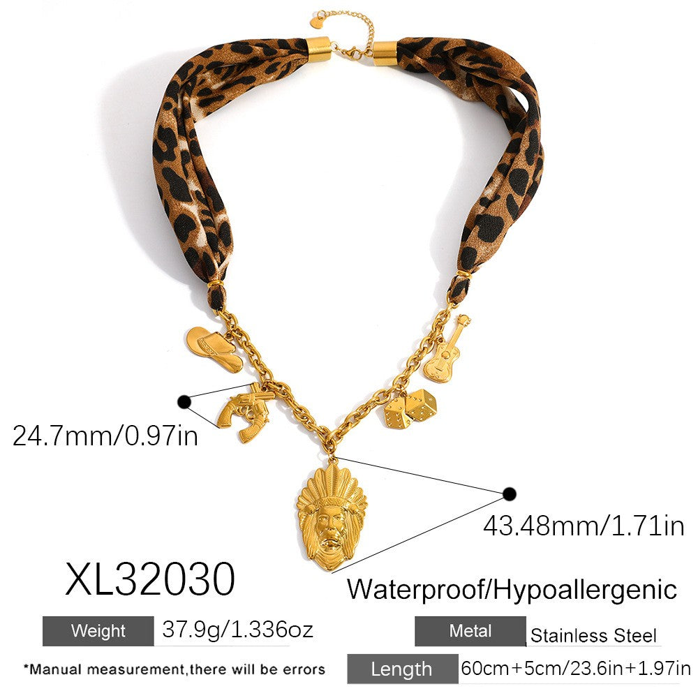 18k Boho Leopard Charm Necklace