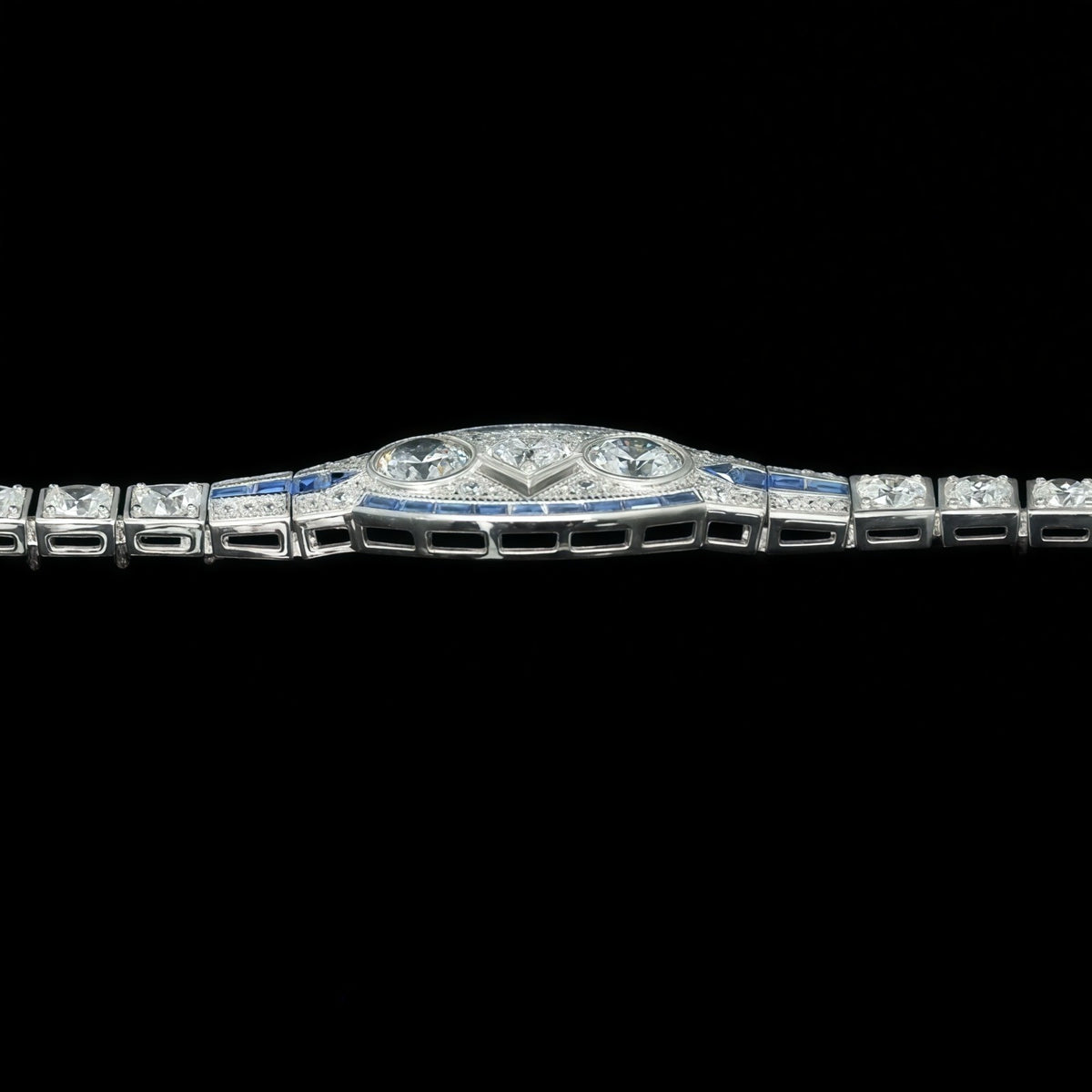 18k Elegant Geometric Blue Zircon Bracelet