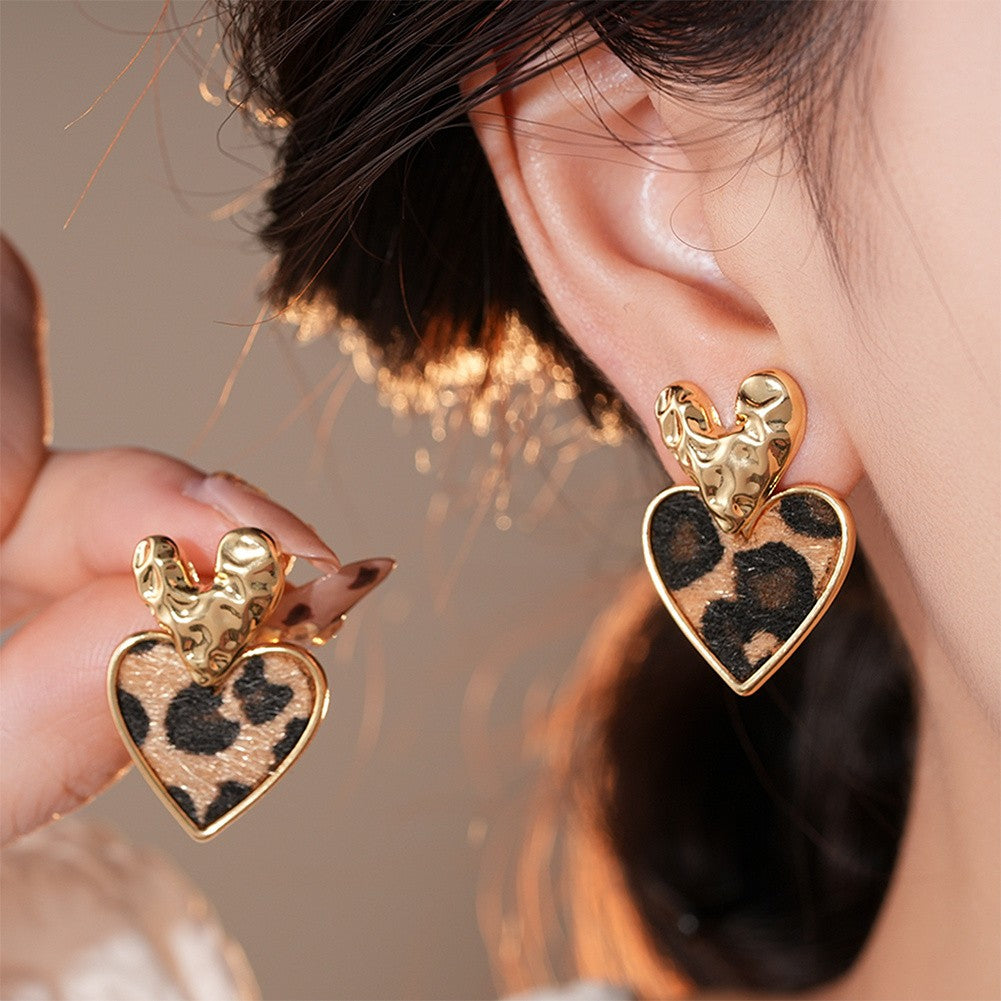 Classy Leopard Print Geometric Earrings