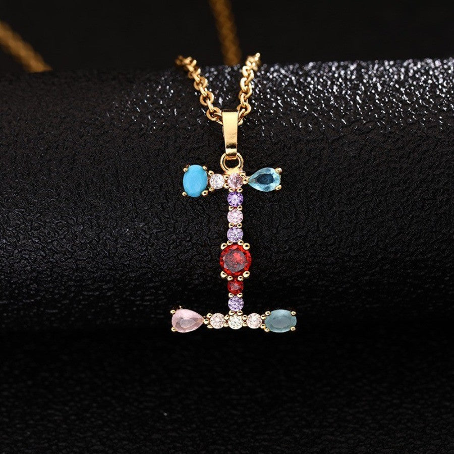 Colorful Initial Letter Necklace